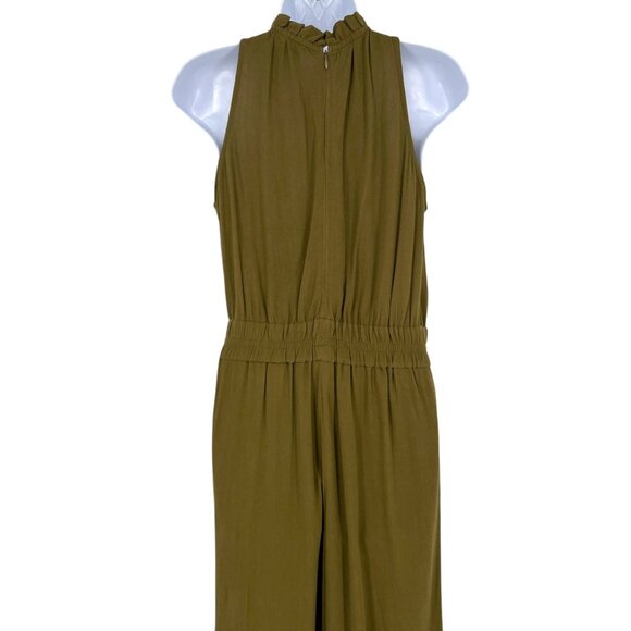 Chelsea28 Olive Green Sleeveless Halter Neck Jumpsuit Wide Legs Size Small - Picture 5 of 9